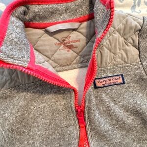Vineyard Vines Kids Gray and Pink Quilted Sweatshirt